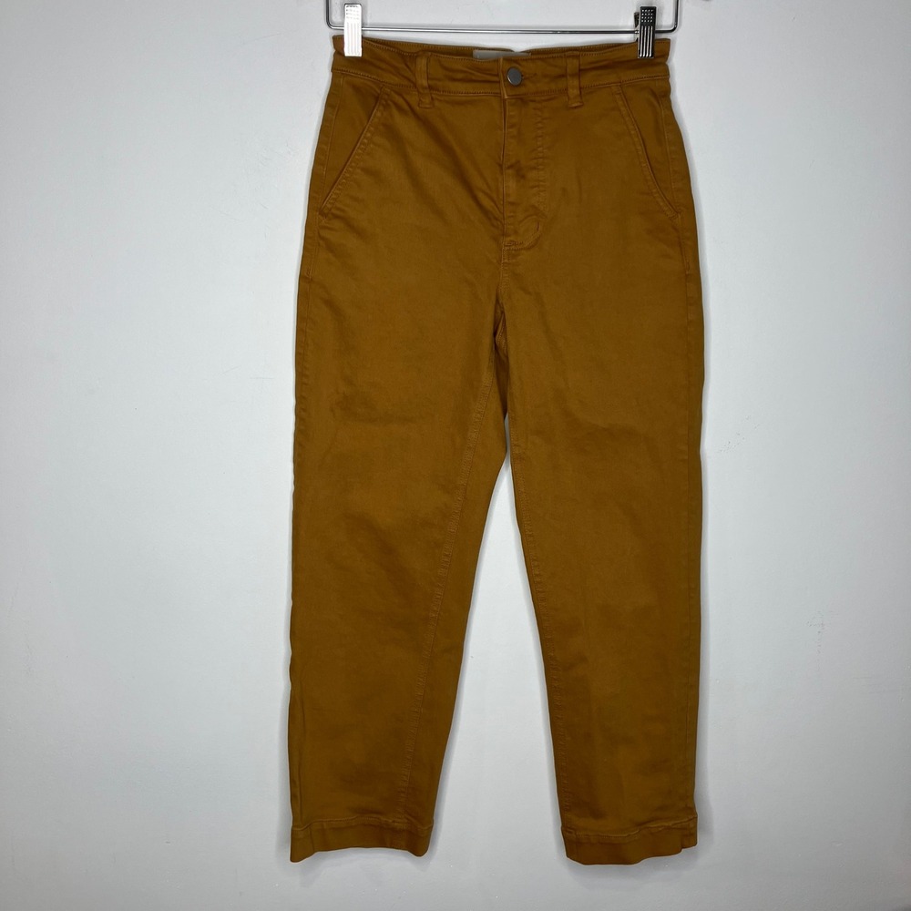 Everlane cropped straight regular jeans tan women's size 0 modern trendy